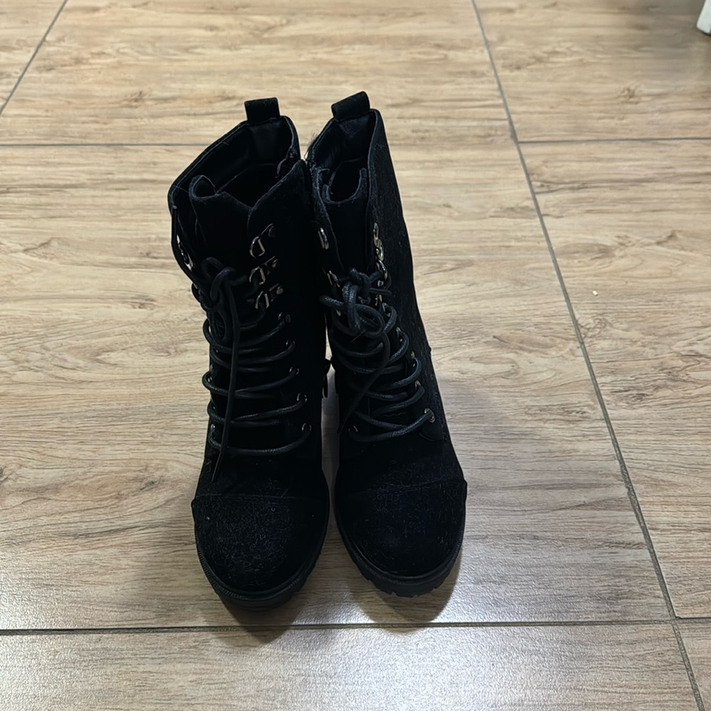 New black suede booties - worn once